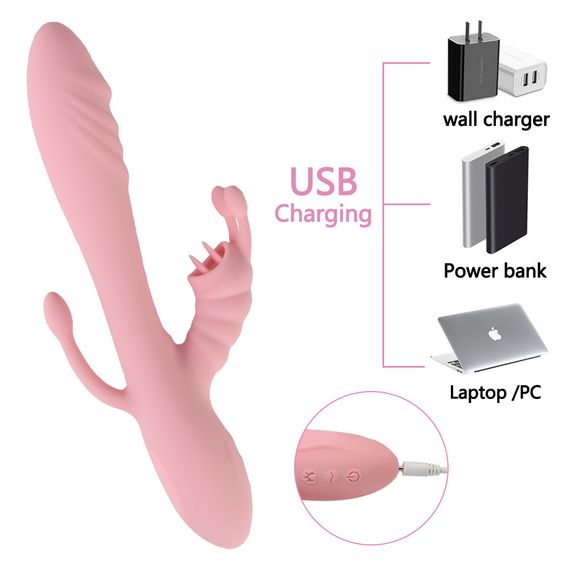 ПОШКОДЖЕНА КОРОБКА) Вагінально-кліторальний вібратор «Eros vibrator», потрійна стимуляція, 10 режимів Sex Aura | Зображення 2