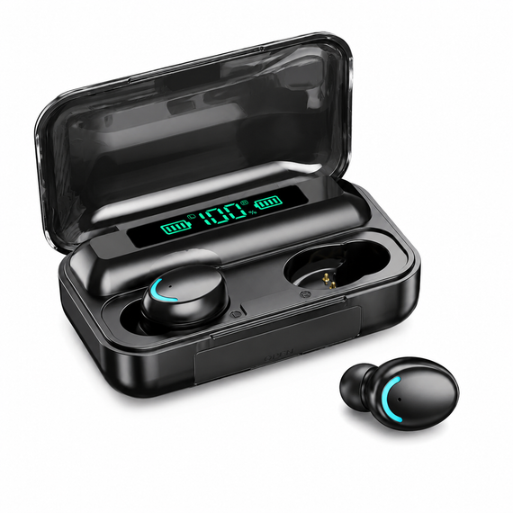 Бездротові навушники F9 TWS bluetooth 5.1 black OPM з павербанком | Зображення 7