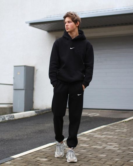 Утеплений костюм Nike унісекс на флісі чорний | Зображення 3