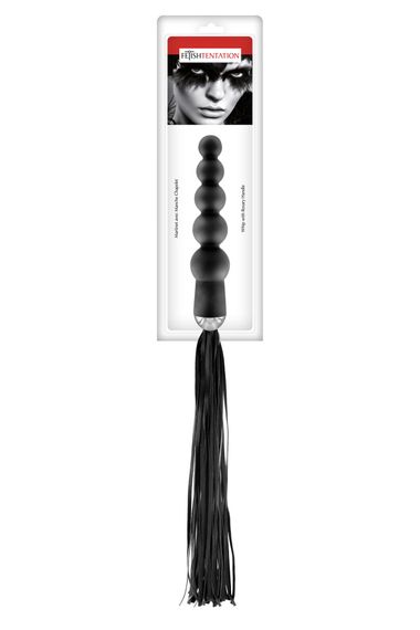 Флогер з ручкою - анальним намистом Fetish Tentation Whip with Rosary Handle | Зображення 1