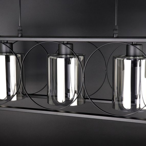 Люстра підвісна LOFT на 3 лампочки 25052 Чорний 35-100х24х63 см. | Зображення 2