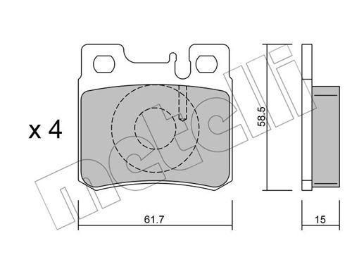 Колодки гальмівні задні Mercedes Benz C-class W202 S202 E-class W124 S124 W210 SL-class R129 93-02 22-0203-0 | Зображення 1