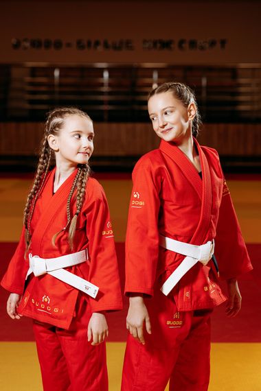 Червоне дитяче кімоно для дівчаток, джиу-джитсу, TM BUDOGI, зріст 120 см, щільність 350 гр/м.кв. | Зображення 5