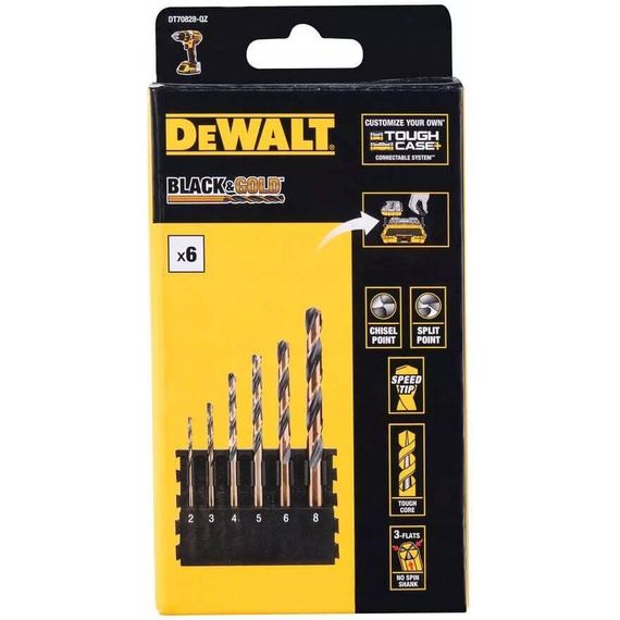 Кассета со сверлами по металлу 7шт DeWalt, Black&Gold DeWALT DT70828