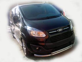 Передній захист ST014 (нерж.) 60/42 мм для Ford Custom 2013-2024 рр