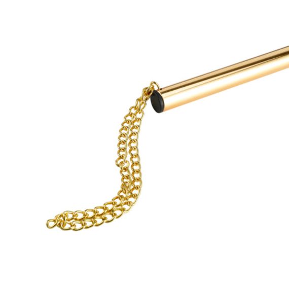 Флоггер с золотой ручкой Romfun с цепочкой-петлей sexstyle | Зображення 2