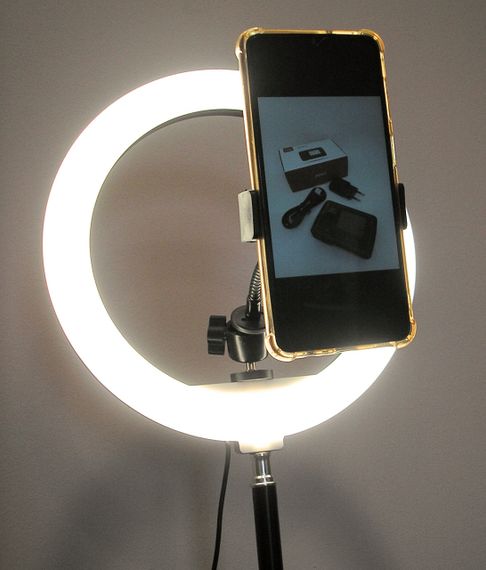 Комплект лампа кільцева + стійка штатив 2,1 м LED кільце 26 см тримач для телефона та кріпленням під штатив | Зображення 5