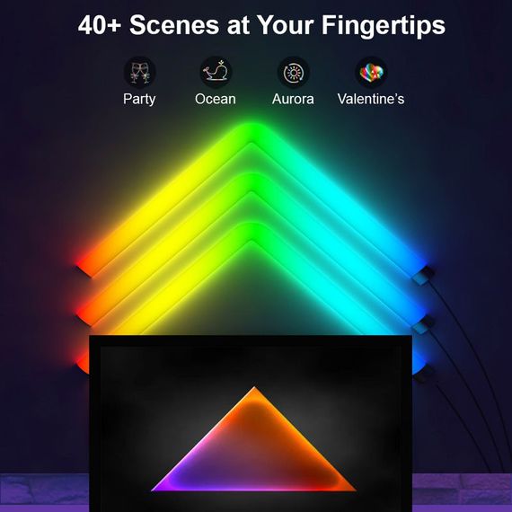 Настенный светильник Lines SAL-013B Bluetooth USB interface with app (6+2 pcs) White | Зображення 4