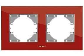 Рамка на 2 поста VIDEX BINERA VF-BNFRG2H-RD красная горизонтальная