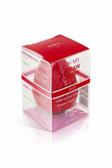 Возбуждающий крем для сосков EXSENS Oh My Strawberry (8 мл) с жожоба и маслом Ши, съедобный | Зображення 3
