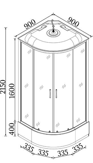 Душовий бокс BRAVO BZURA H90GBS (H90B) | Зображення 1