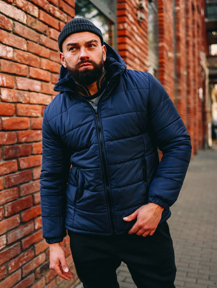 Куртка капюшон зима синий M S | Зображення 1