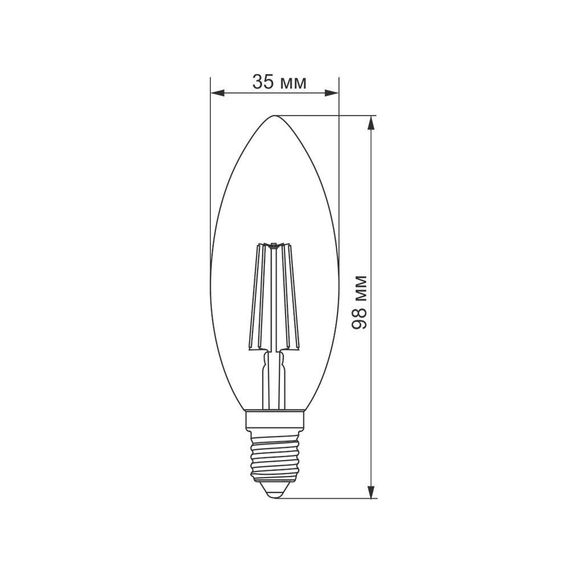 Світлодіодна лампа TITANUM  Filament C37 4W E14 4100K | Зображення 2