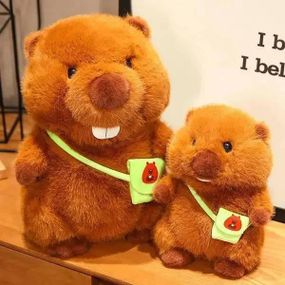 М'яка іграшка Бобер із сумкою 35 см