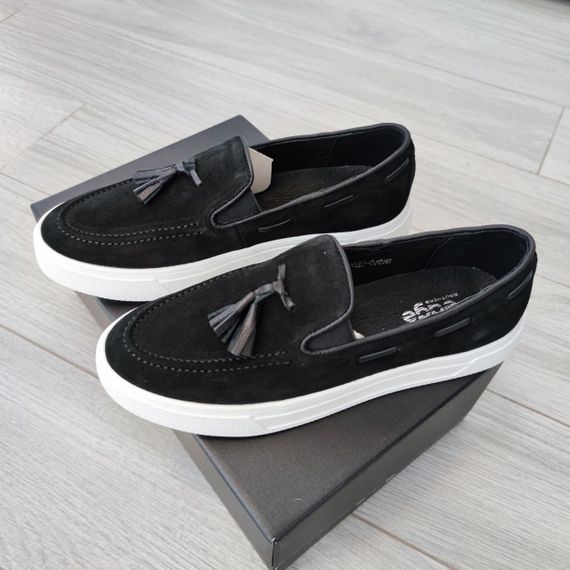 Замшеві лофери у чорному кольорі 40 розмір | Зображення 4