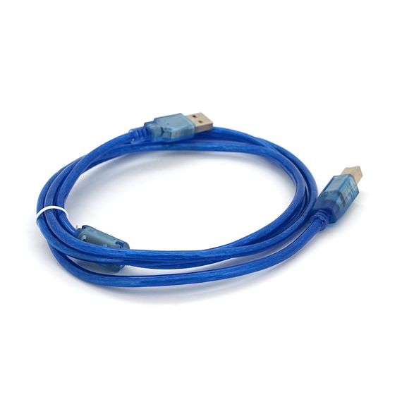 Кабель USB 2.0 RITAR AM / BM, 1.5m, 1 ферит, прозорий синій | Зображення 1