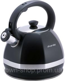 Чайник Kamille Marshmallow 3л из нержавеющей стали со свистком, черный KM-1078