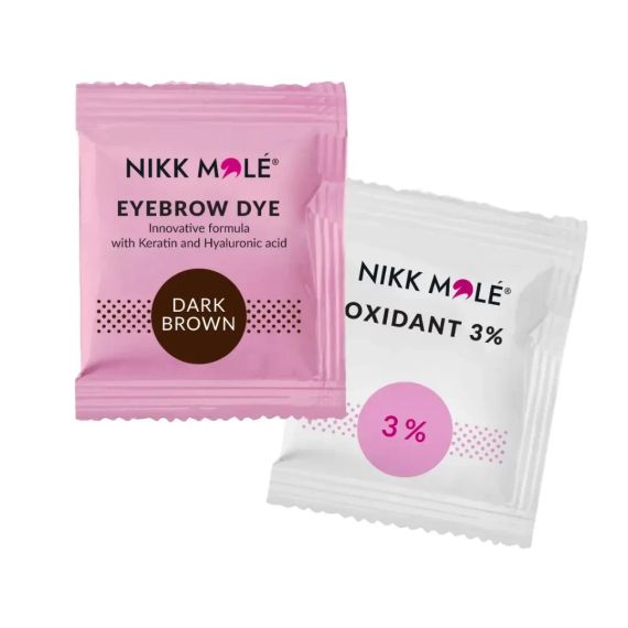 Фарба для брів та вій Nikk Mole Dark-Brown у саше, 5 мл
