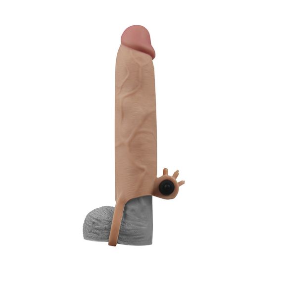 Насадка на член - Pleasure X-Tender Vibrating Penis Sleeve Add 3" Flesh Sex Aura | Зображення 1
