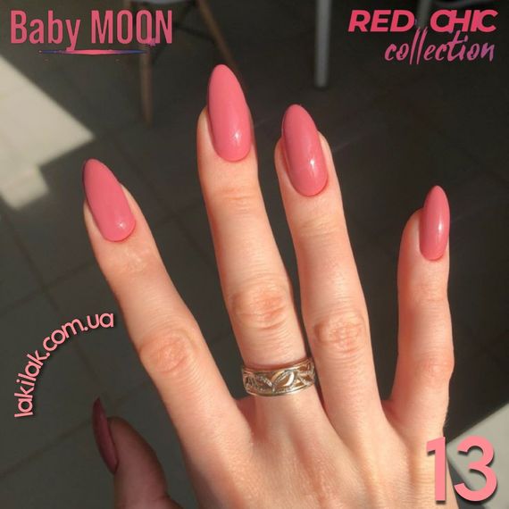 Гель-лак BABY MOON Red Chic №13 лососевий з димкою, 6 мл