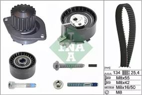 Помпа + комплект ременя ГРМ CITRO cormen C4, PEUGEOT 2008, INA (530037930)