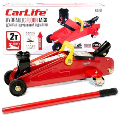 Домкрат CarLife подкатный 2т, 135-335мм (FJ590) | Зображення 1
