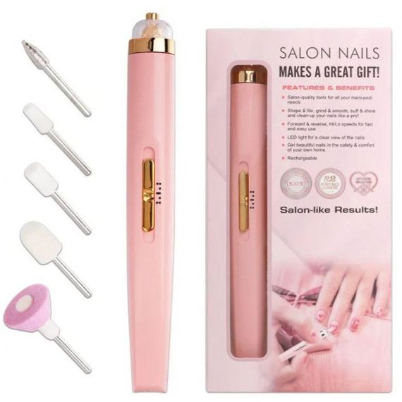 Фрезерний апарат для манікюру Flawless Salon Nails рожевий, Фрезер для манікюру KF-444 для початківців | Зображення 6