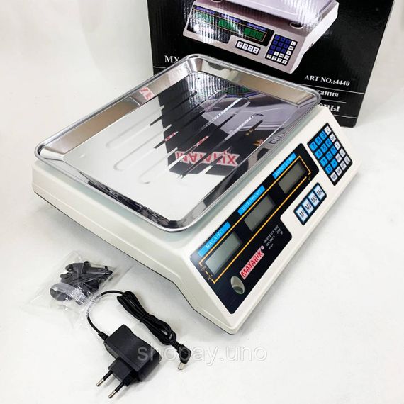 Весы торговые электронные 50кг MATARIX MX-410A 50 кг, Весы с платформой для торговли ручные 50 кг CR-93 | Зображення 9