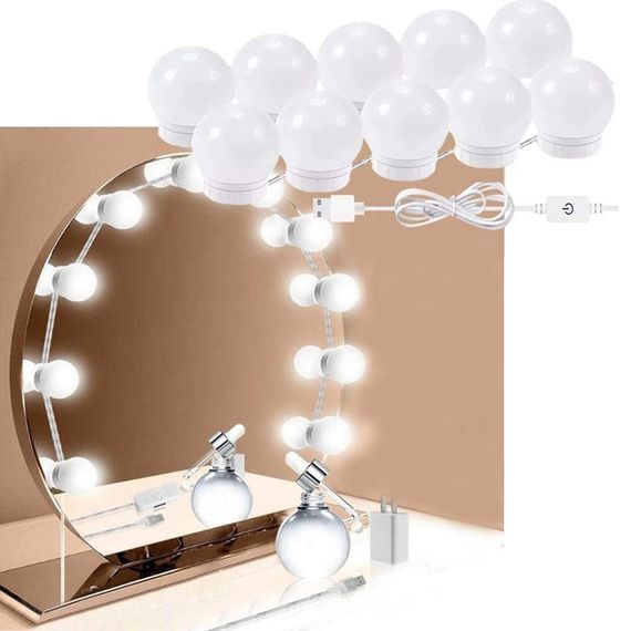 LED лампочки 10 шт для зеркала 3 режима Mirror lights-meet different питание USB | Зображення 2