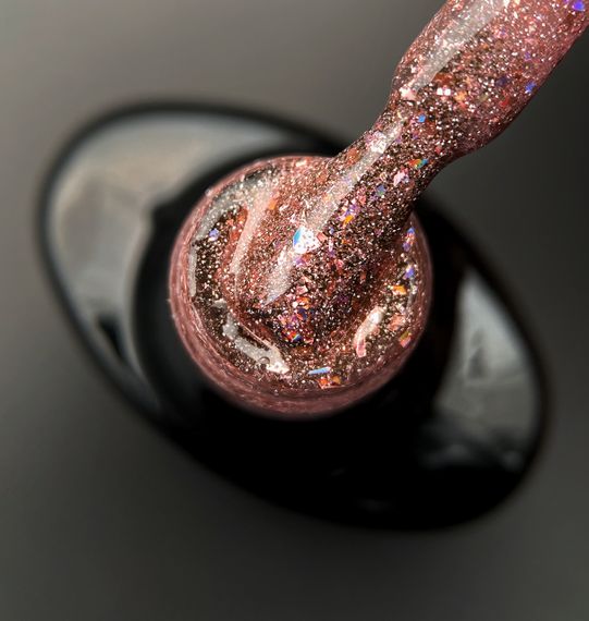 Светоотражающая база Crooz Crystal Base №08 (нежно-розовая с блеском) 8мл | Зображення 1