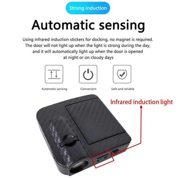 Світлодіодний проєктор дверей «Крила Ангела», бездротовий, 2 шт. | Зображення 3