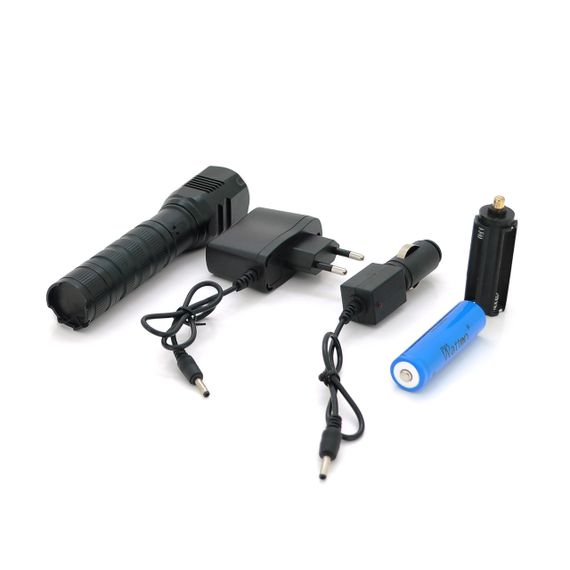 Ліхтар ручний Watton WT-087, 1LED Cree T6, 10W, 5 режимів, 18650/2800mah (перехідник 3*AAA), Black, IP44, СЗУ + АЗУ, 120х33х33мм, | Зображення 1