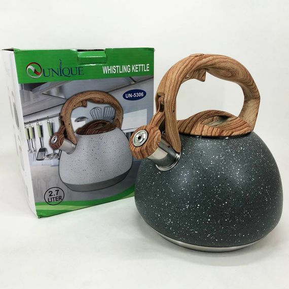 Чайник для газових плит Unique UN-5306 2,7 л | Металеві чайники | Гарний чайник ET-889 зі свистком | Зображення 4
