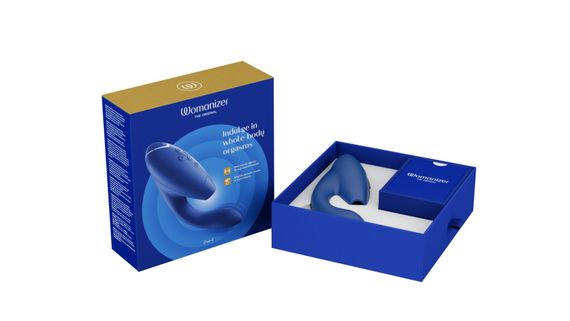 Подвійний вакуумний кліторальний стимулятор Womanizer Duo 2 - Blueberry, незалежні мотори | Зображення 7