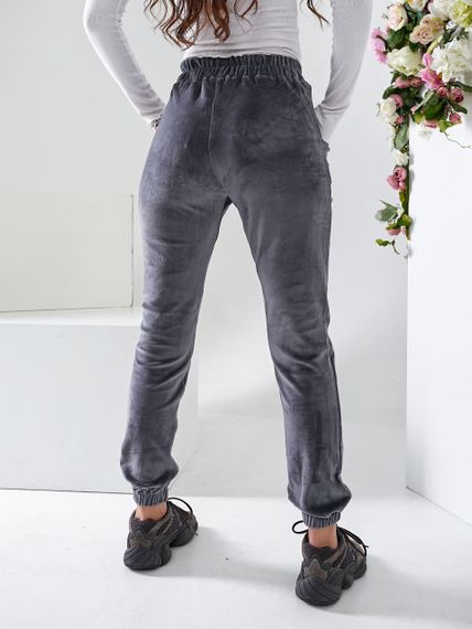 Женские модные велюровые брюки-джоггеры OB30/31 размер 56, цвет серый | Зображення 1