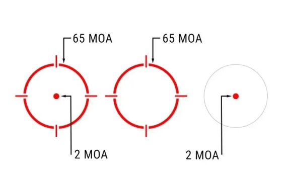 Прицел коллиматорный Holosun HE515CT-RD точка 2 MOA + круг 65 МОА | Зображення 6