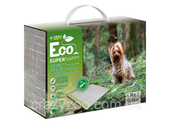 Пеленки для собак Croci Super Nappy Eco биоразлагаемые 14 шт 57x54 см C6028471