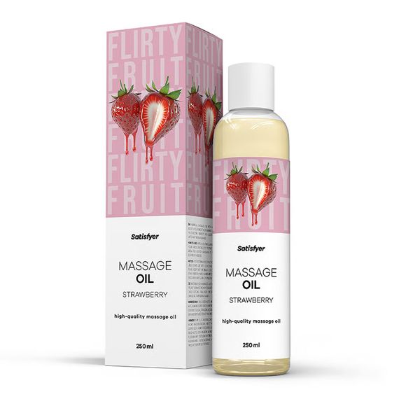 Розпродаж!!! Масажна олія Satisfyer Massage Oil Strawberry 250 мл (термін 30.04.2027)