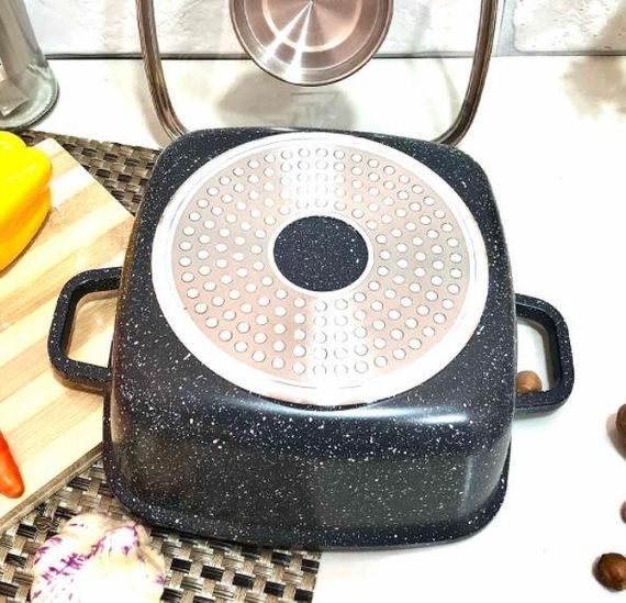 Каструля-казан квадратна з мармуровим покриттям   28 х 12см/6,7Л  Top Kitchen ТК00056 6,7 л Чорна | Зображення 3