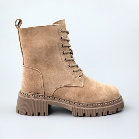 Черевики жіночі замшеві хутро 590143 Бежеві 36 37 38 39 40 41