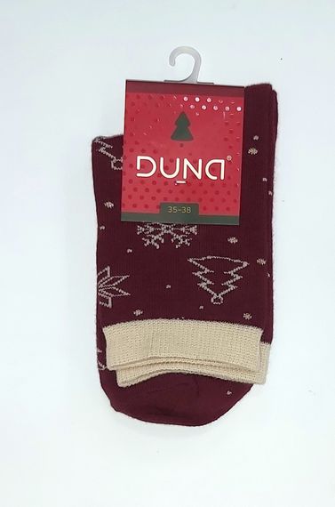 Шкарпетки дитячі стрейчові "Новорічні" 964 DUNA р22-24, Бордовий