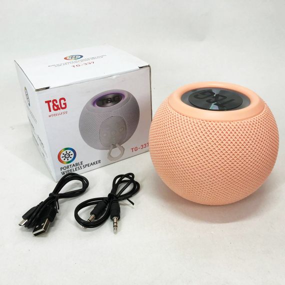 Бездротова потужна колонка TG337 з Bluetooth, RGB-підсвічуванням та радіо. Колір: рожевий | Зображення 4