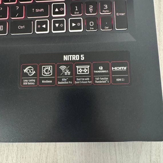 Ігровий ноутбук Б-клас Acer Nitro 5 AN517-55 / 17.3" (1920x1080) IPS / Intel Core i5-12450H (8 (12) ядер по 3.3 - 4.4 GHz) / 8 GB DDR4 / 512 GB SSD / nVidia GeForce RTX 3050, 4 GB GDDR5, 128-bit / WebCam б/в | Зображення 3