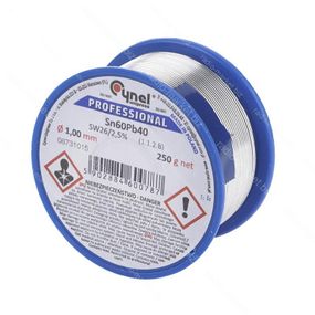 Припой проволочный Cynel с активным флюсом Sn60Pb40 250гр диам. 1мм FLUX SW26 ПОС-60Ф
