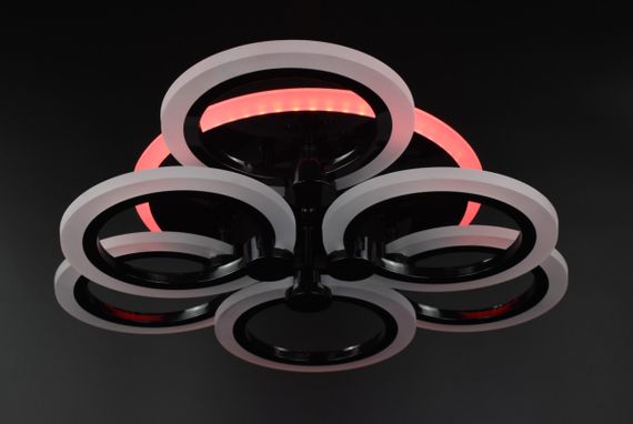 Люстра світлодіодна стельова LED світильник для квартири на стелю лед з пультом 26118 Чорний 11х47х47 см. | Зображення 5