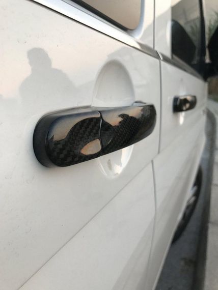 Накладки на ручки (натуральний карбон) 3 ручки для Volkswagen Caddy 2004-2010 рр. | Зображення 1