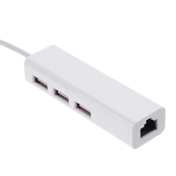 USB 3.1 Type-C - RJ45 Ethernet LAN адаптер + хаб 3x USB 2.0 | Зображення 1
