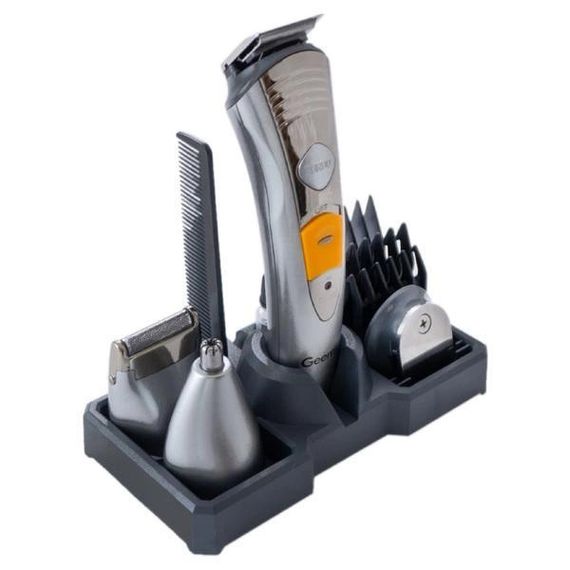 Набор для стрижки Pro Gemei GM-580 триммер 7в1 для стрижки волос, бритья бороды, для носа и ушей, стайлер | Зображення 3