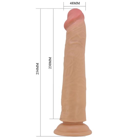Фалоімітатор на присосці, з ефектом ковзної шкіри LyBaile - Sharife Sliding Skin 10”, BW-008118LP Sex Aura | Зображення 6