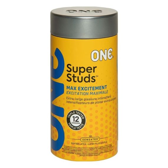 Набір текстурованих презервативів із шипами ONE Super Studs (ціна за упаковку 12 шт) sexstyle